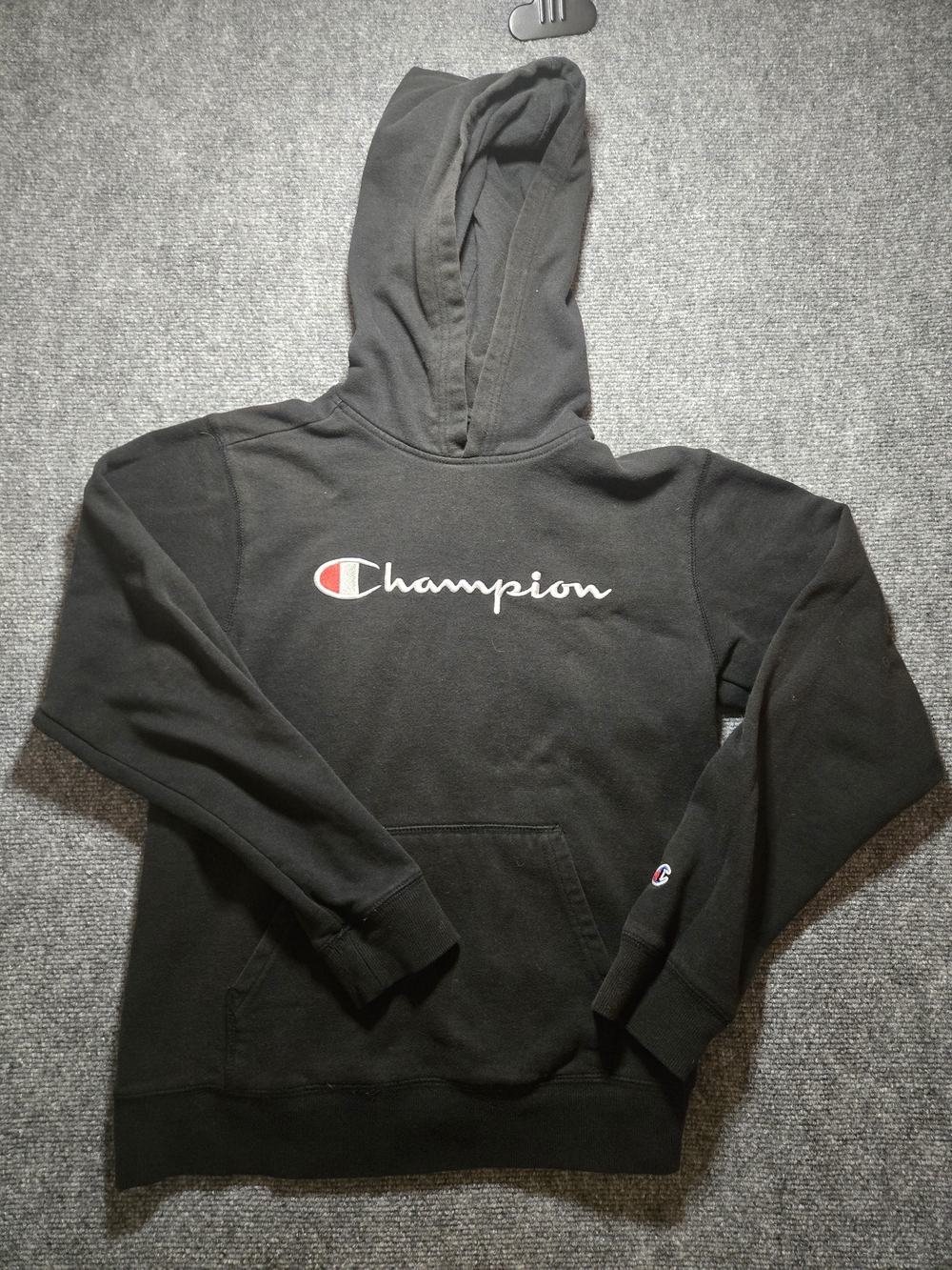 Champion Youth XL Black Logo Hoodie Sweatshirt
